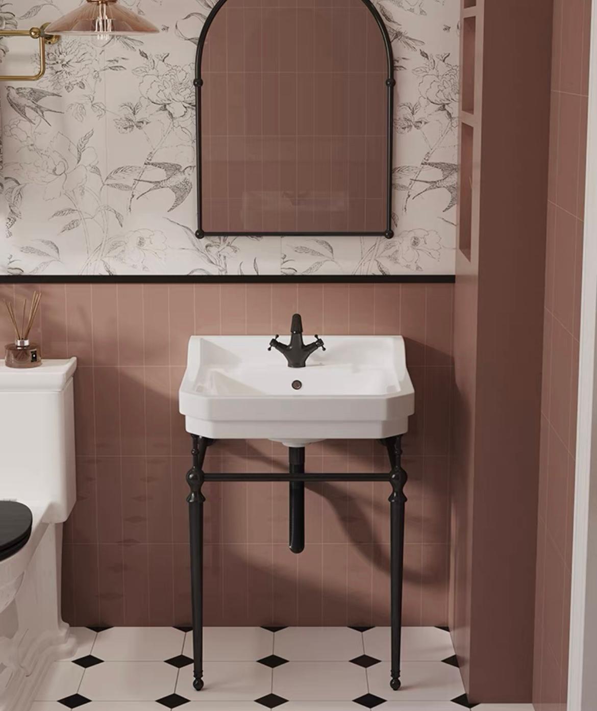 Раковина с подстольем и сифоном черного цвета 