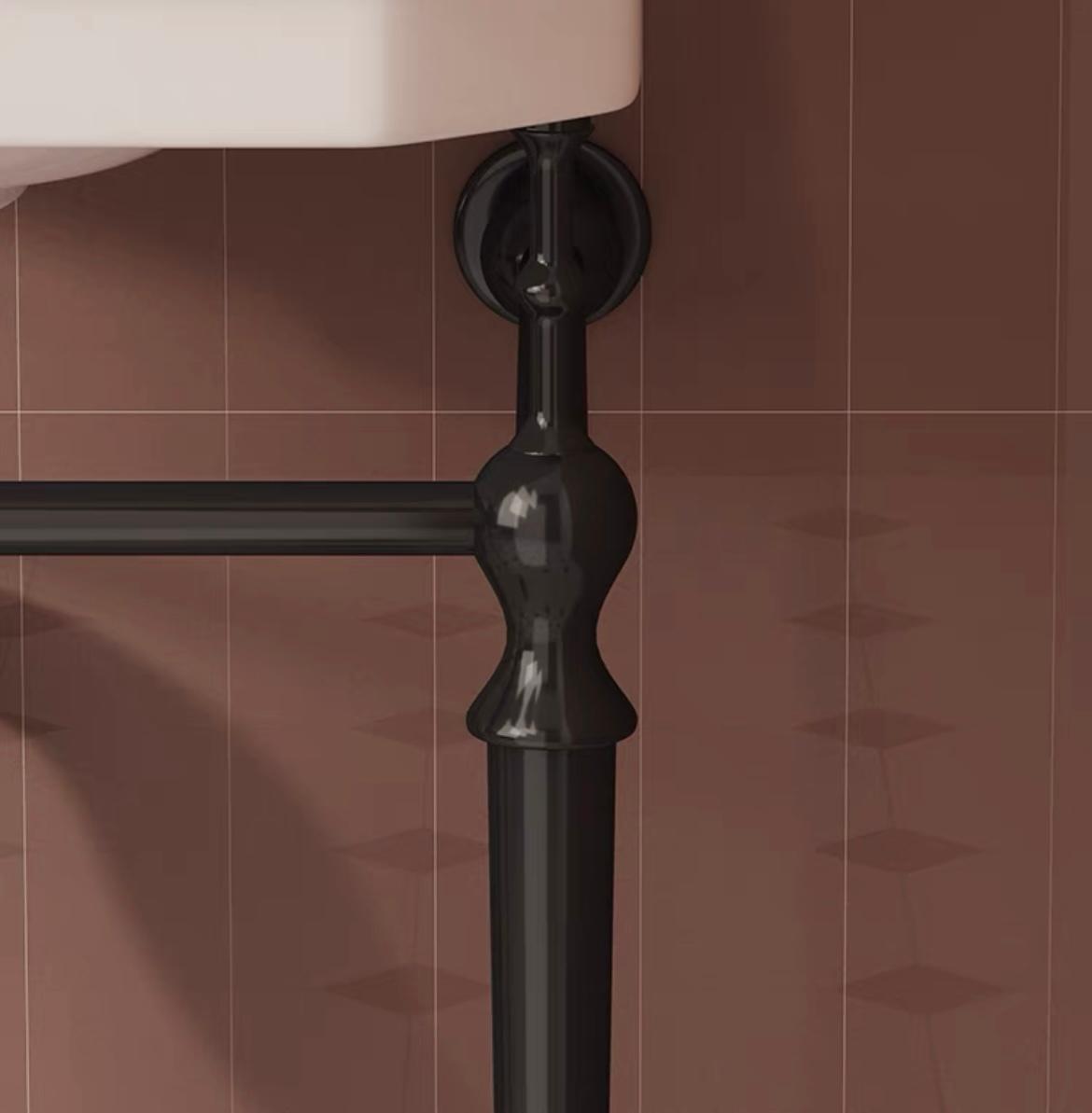 Раковина с подстольем и сифоном черного цвета 