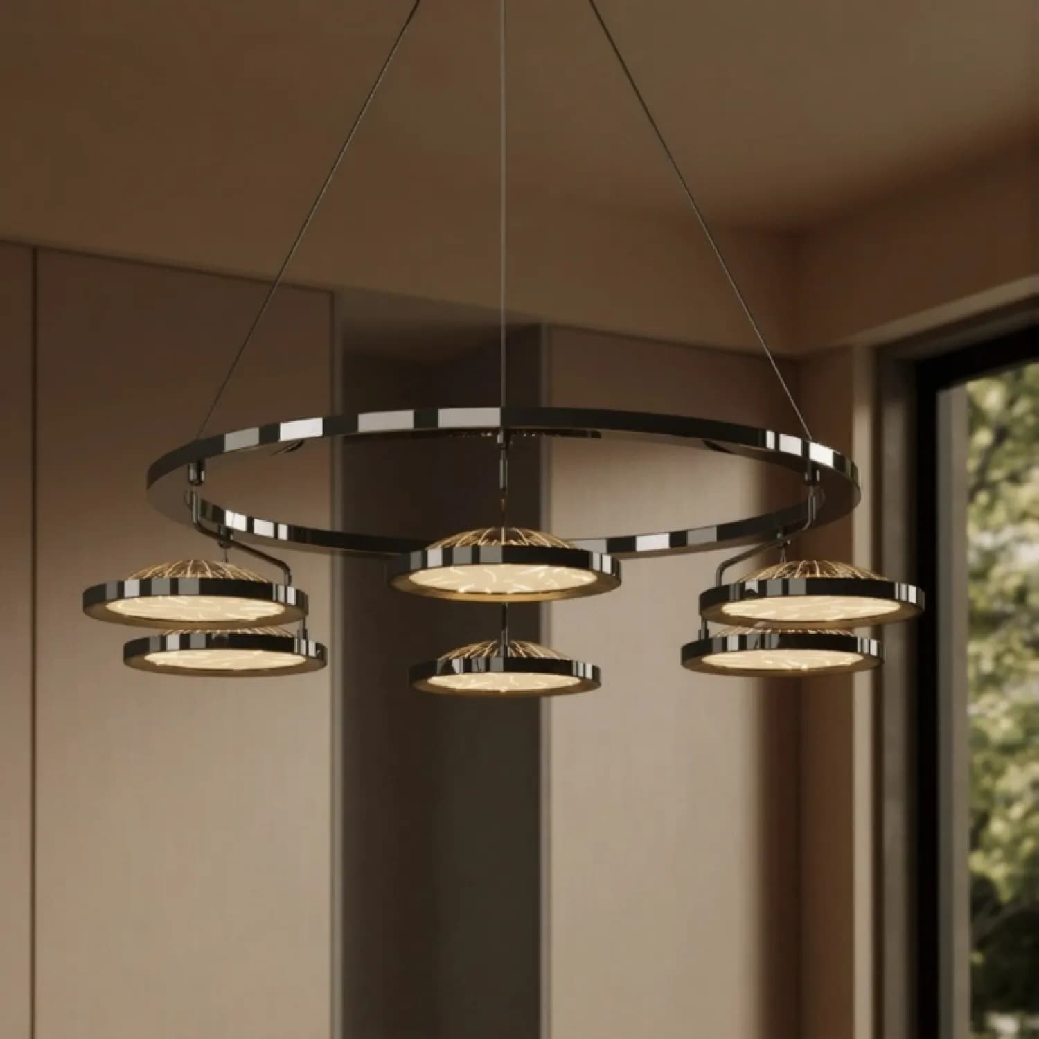 Кольцевые люстры и светильники HOLGE RING