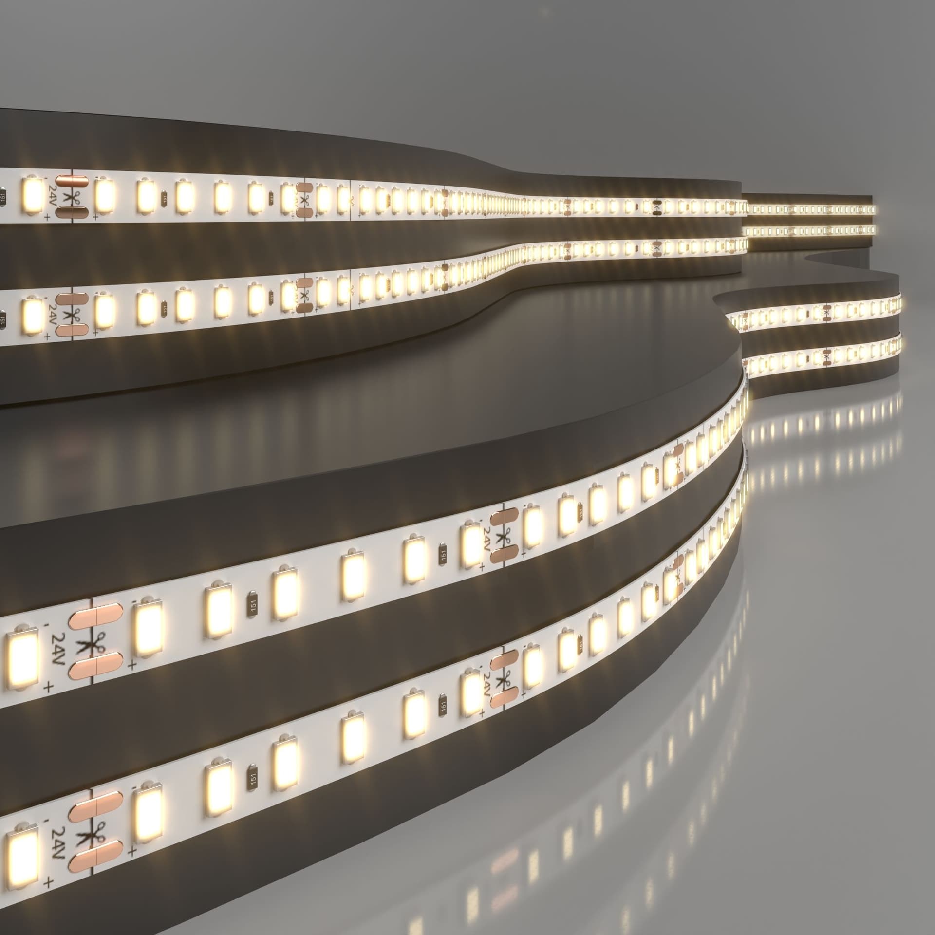 Светодиодная лента 24 В 8 Вт/м 120 Led/м 2116 IP20, тёплый белый 3300K, 5 м