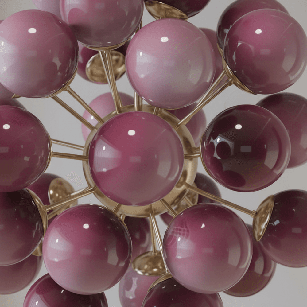 CHERRY MURANO GLASS CHANDELIER