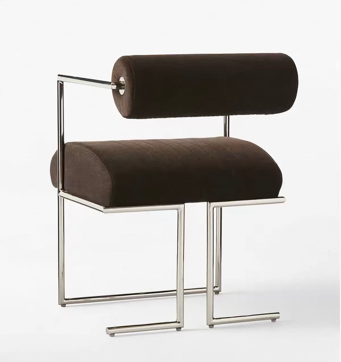 Интерьерный стул BARBER DARK BROWN PERFORMANCE FABRIC DINING CHAIR