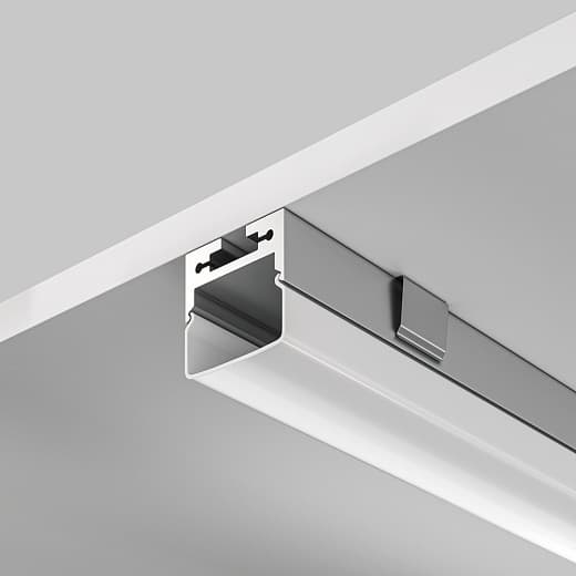 Алюминиевый профиль накладной-подвесной 20x20 (Серебро, 2 м), ALM-2020B-S-2M