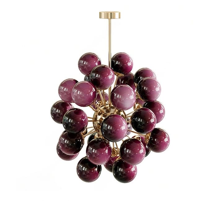 CHERRY MURANO GLASS CHANDELIER